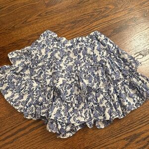 Isabel Marant Blue and White Floral Ruffle Mini Skort
